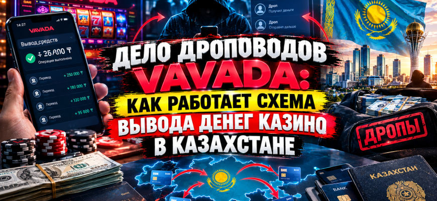 Дроповоды казино Vavada в Караганде - 23 счета и 415 млн тенге по статье 232-1 УК РК
