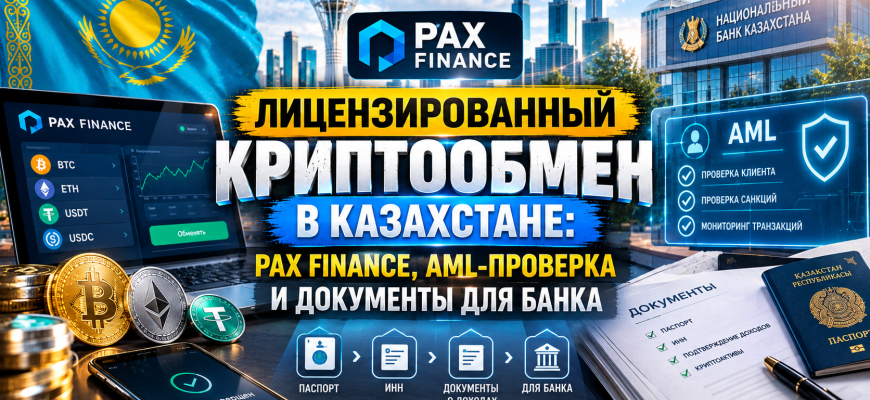 Легальный обмен криптовалюты в Казахстане через Pax Finance — лицензированный криптообменник